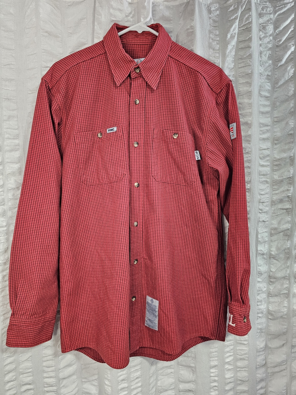 Tyndale Flame Resistant Work Shirt Men's Red Plaid Long Sleeve Button-Down - Picture 1 of 12